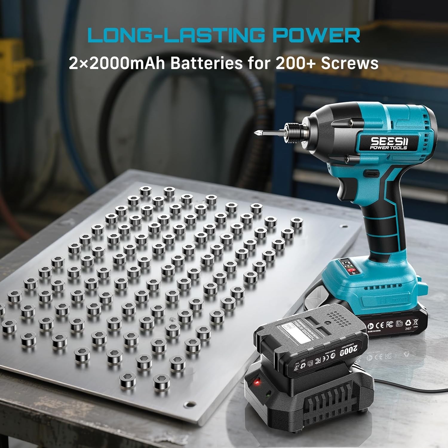 Power Tools Used - Электрическая ударная дрель-шуруповерт Seesii 180 Н·м,