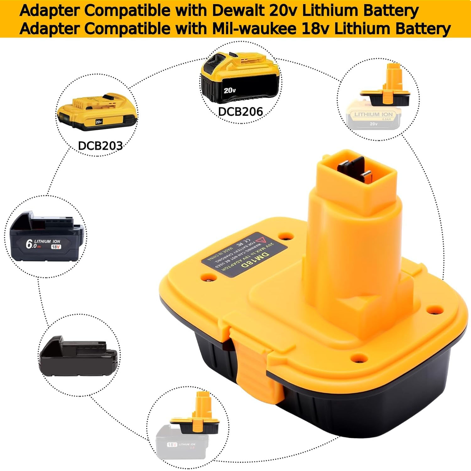 Адаптер аккумулятора DM18D с U – обзор и цена Power Tools Battery Adapter